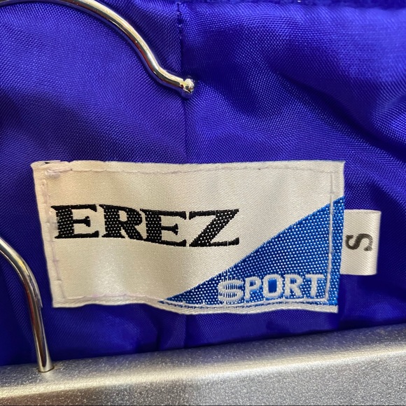 Vintage shorts 80s Erez Sport Blue Suede short - Picture 3 of 4